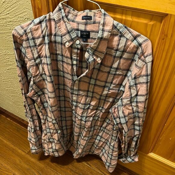 J. Crew Womens slim fit plaid button up size xl - Picture 1 of 6